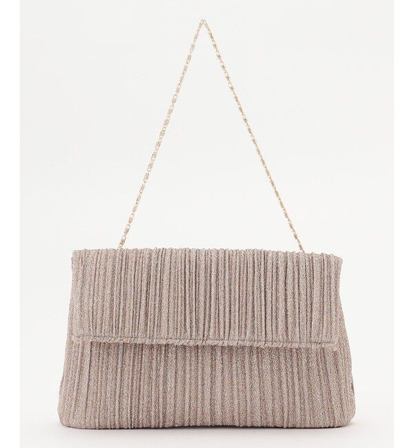 ANY SIS「【2WAY】シャイニープリーツ バッグ」|ショルダー・メッセンジャー|シャンパン