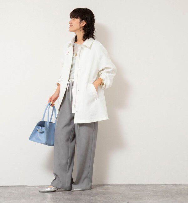 NOLLEY'S sophi「ウォッシャブルエアーツイルステンカラーハーフコート」|ステンカラーコート|