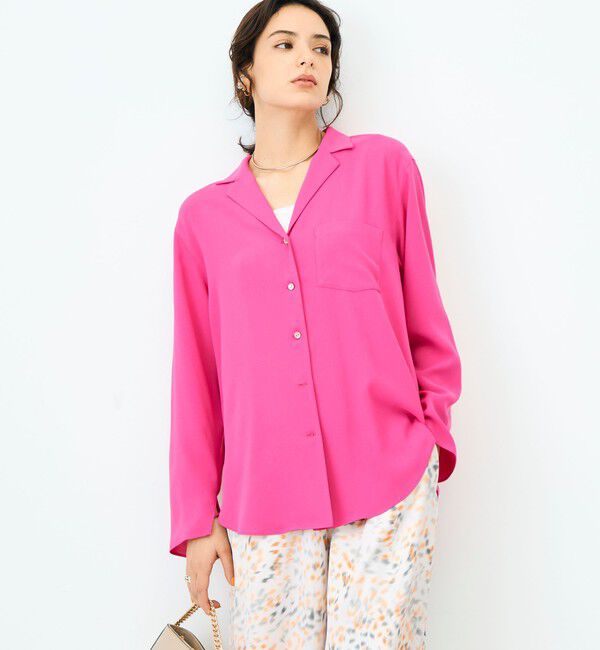 NOLLEY'S sophi「ドレープツイルオープンカラーシャツ」|シャツ・ブラウス|