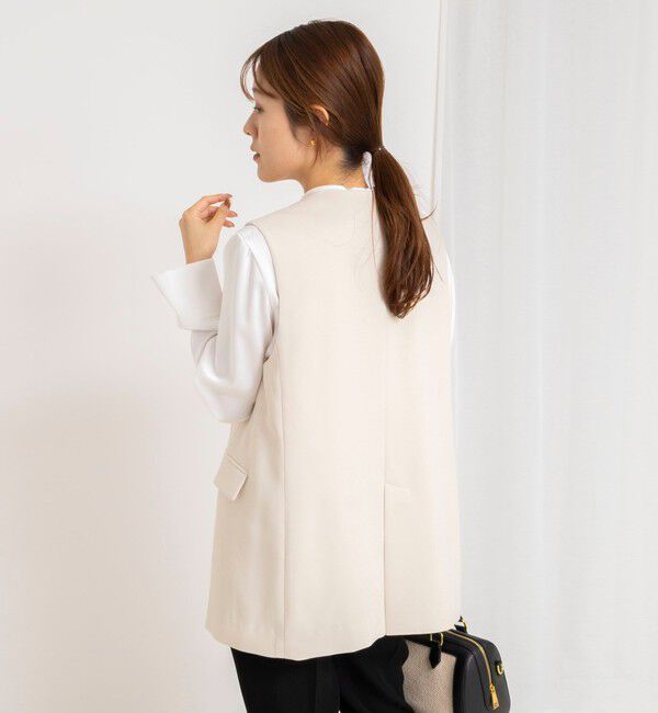 NOLLEY'S「《セットアップ対応》ウォッシャブルジョーゼットフリル付きマルチWAYジレ」|ベスト・ジレ|