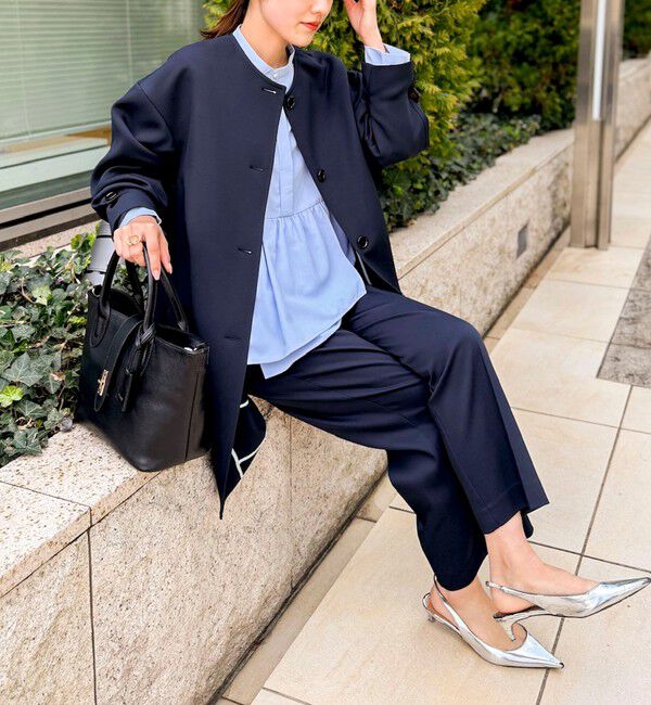 NOLLEY'S「《セットアップ対応》ウォッシャブルジョーゼットフリル付きマルチWAYジレ」|ベスト・ジレ|