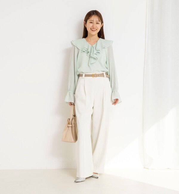 NOLLEY'S「ウォッシャブルラッフルカラーブラウス」|シャツ・ブラウス|