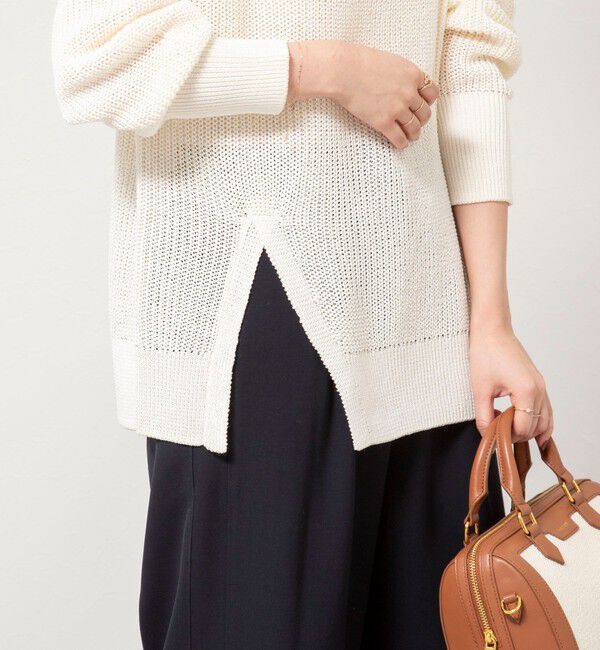 NOLLEY'S sophi「《手洗い可能》片畦前スリットプルオーバー」|ニット・セーター|