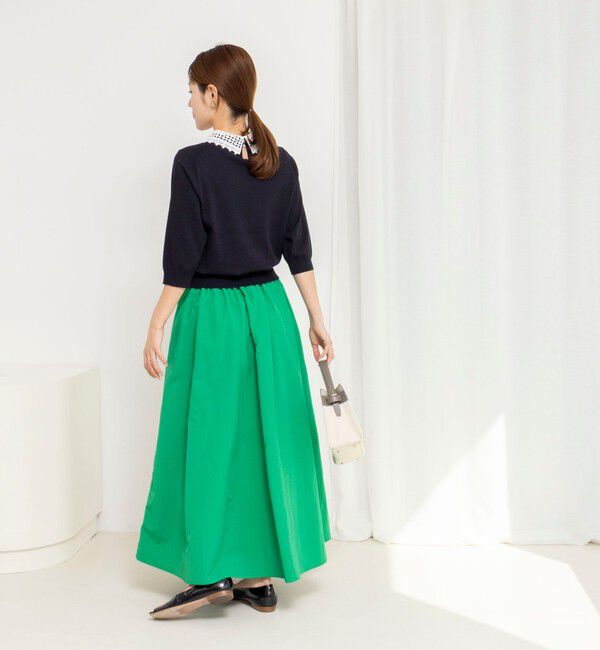 NOLLEY'S「【WEB＆一部店舗限定カラー】《手洗い可能》襟レース取り外し6分袖プルオーバー」|ニット・セーター|