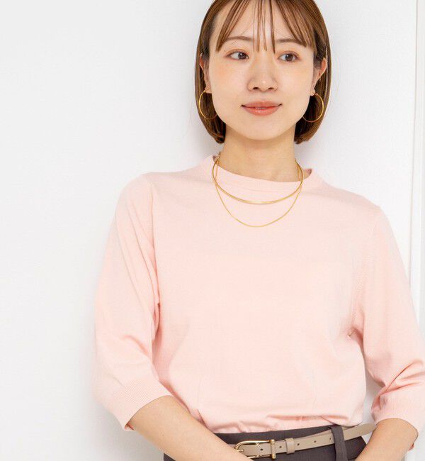 NOLLEY'S「【WEB＆一部店舗限定カラー】《手洗い可能》襟レース取り外し6分袖プルオーバー」|ニット・セーター|