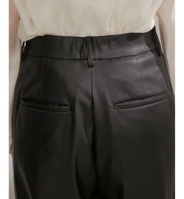 SALON adam et rope'「フェイクレザーテーパードパンツ」|チノ|