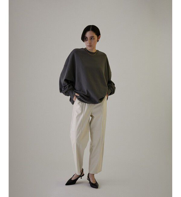 SALON adam et rope'「フェイクレザーテーパードパンツ」|チノ|