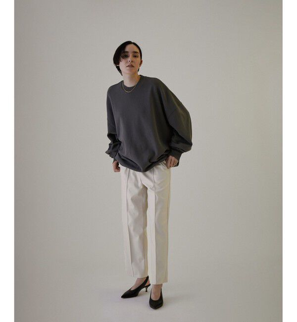 SALON adam et rope'「フェイクレザーテーパードパンツ」|チノ|