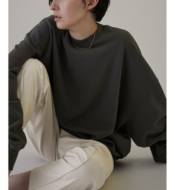 SALON adam et rope'「フェイクレザーテーパードパンツ」|チノ|