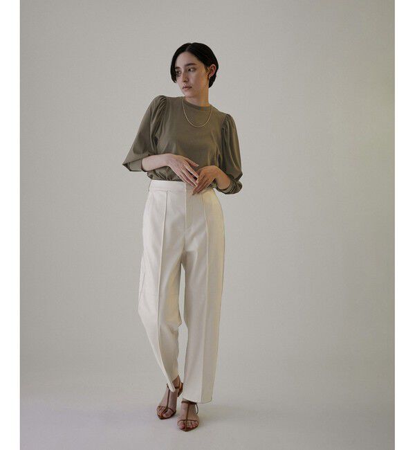 SALON adam et rope'「フェイクレザーテーパードパンツ」|チノ|オフサブ