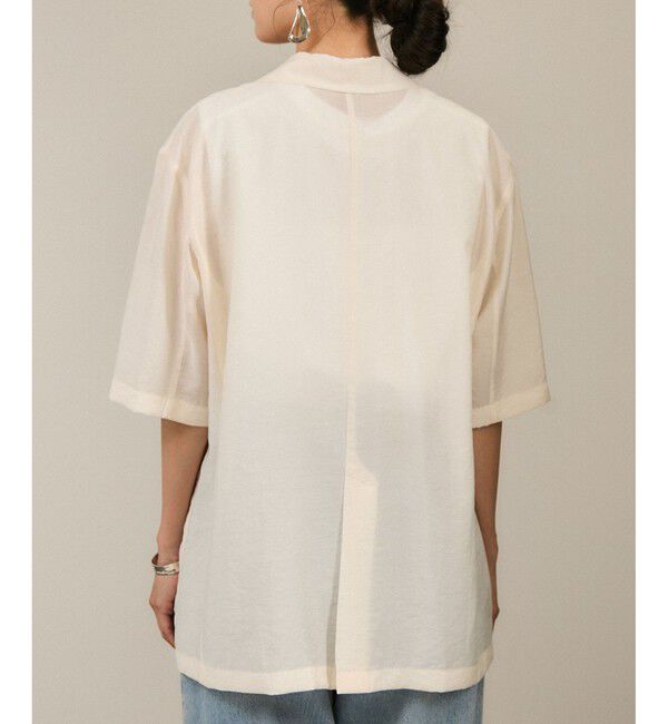 SALON adam et rope'「【WEB限定】シアーハーフスリーブジャケット［洗える・冷房対策］」|テーラードジャケット|