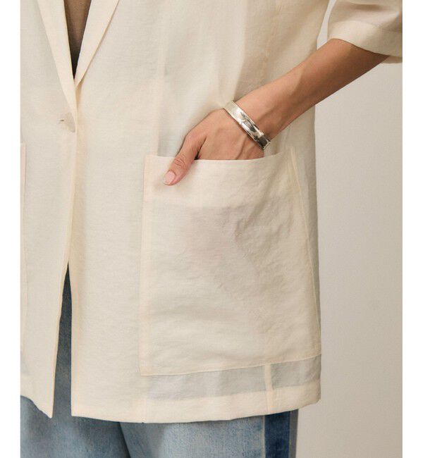 SALON adam et rope'「【WEB限定】シアーハーフスリーブジャケット［洗える・冷房対策］」|テーラードジャケット|