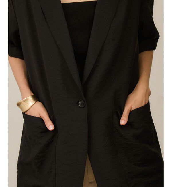 SALON adam et rope'「【WEB限定】シアーハーフスリーブジャケット［洗える・冷房対策］」|テーラードジャケット|