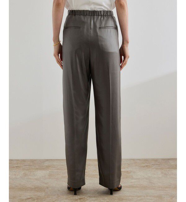 ROPE「【WEB・一部店舗限定】ブライトハンマーサテンテーパードパンツ/洗える」|チノ|