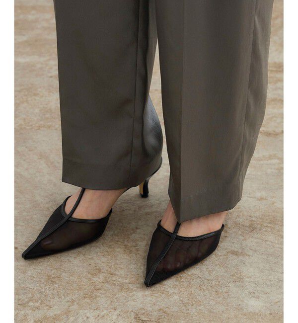 ROPE「【WEB・一部店舗限定】ブライトハンマーサテンテーパードパンツ/洗える」|チノ|