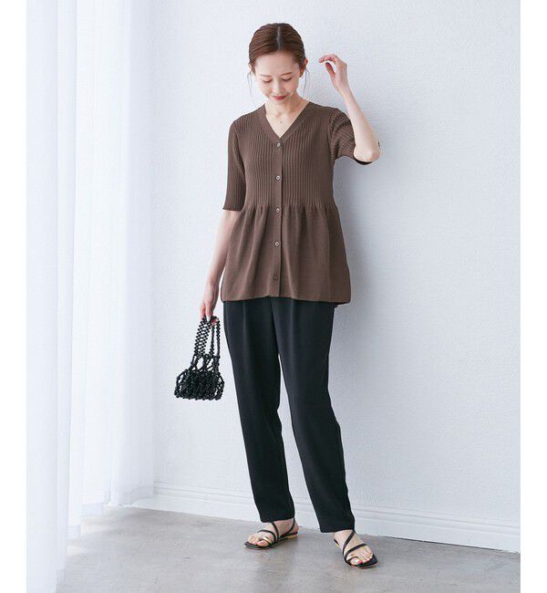 Rope&rsquo;Picnic「5分袖ペプラムカーディガン」|カーディガン|