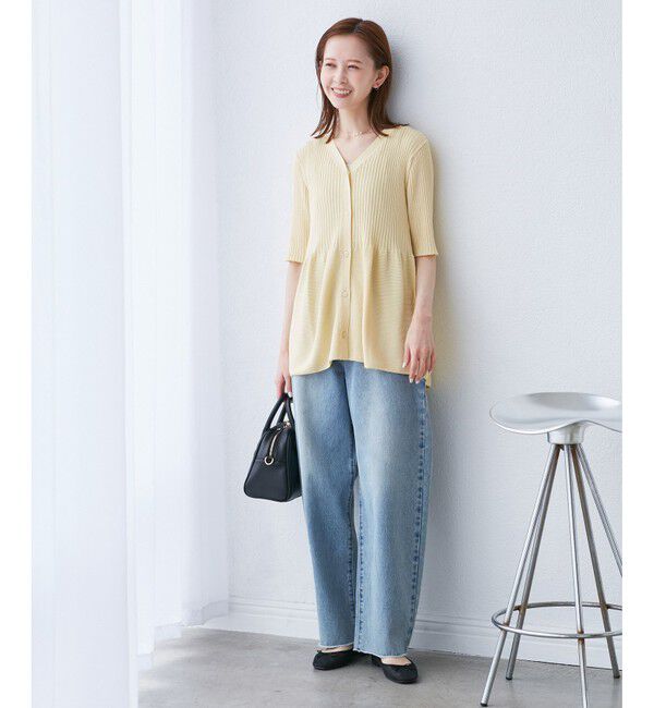 Rope&rsquo;Picnic「5分袖ペプラムカーディガン」|カーディガン|