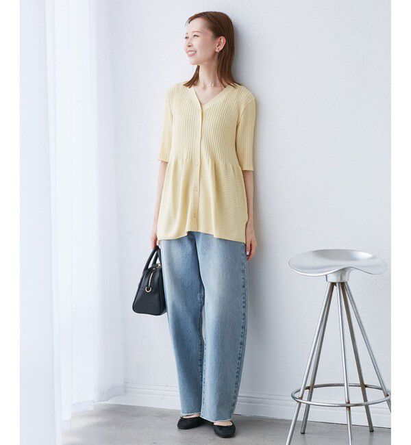 Rope&rsquo;Picnic「5分袖ペプラムカーディガン」|カーディガン|