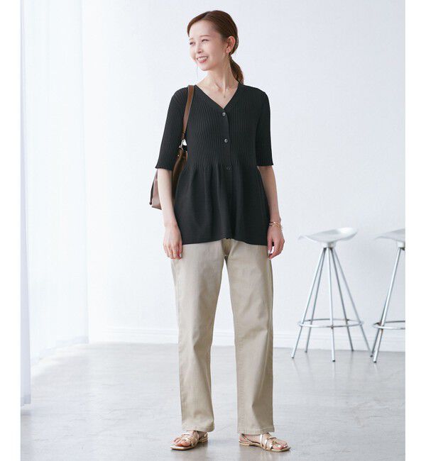 Rope&rsquo;Picnic「5分袖ペプラムカーディガン」|カーディガン|