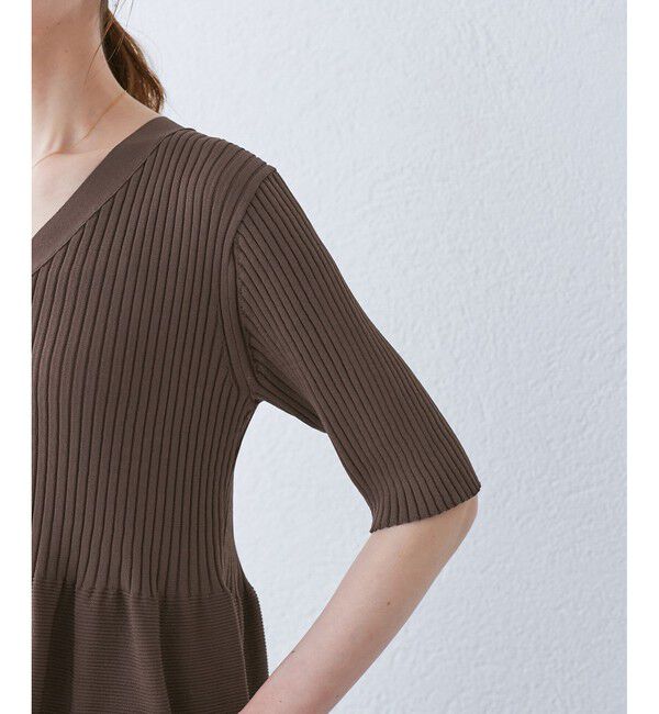 Rope&rsquo;Picnic「5分袖ペプラムカーディガン」|カーディガン|