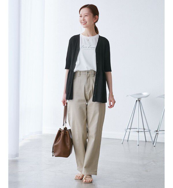 Rope&rsquo;Picnic「5分袖ペプラムカーディガン」|カーディガン|