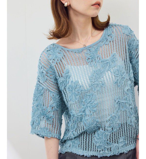 Rope&rsquo;Picnic「メッシュコード刺繍プルオーバー」|Tシャツ・カットソー|