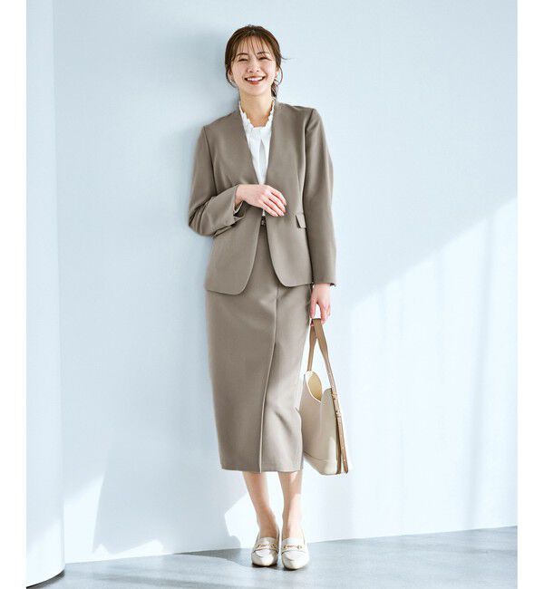 Rope&rsquo;Picnic「360&deg;ウルトラストレッチ ノーカラージャケット/UVカット・花粉ガード・入卒式・セットアップ対応」|ノーカラージャケット|