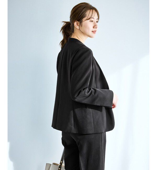 Rope&rsquo;Picnic「360&deg;ウルトラストレッチ ノーカラージャケット/UVカット・花粉ガード・入卒式・セットアップ対応」|ノーカラージャケット|