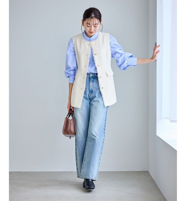 Rope&rsquo;Picnic「【WEB限定カラー】ツイード金ボタンジレベスト/セレモニー対応・リンクコーデ」|ベスト・ジレ|