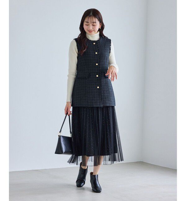 Rope&rsquo;Picnic「【WEB限定カラー】ツイード金ボタンジレベスト/セレモニー対応・リンクコーデ」|ベスト・ジレ|