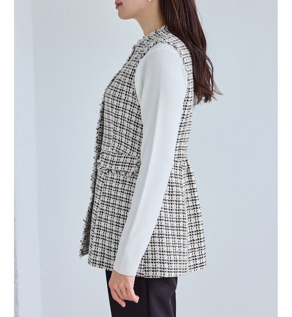 Rope&rsquo;Picnic「【WEB限定カラー】ツイード金ボタンジレベスト/セレモニー対応・リンクコーデ」|ベスト・ジレ|