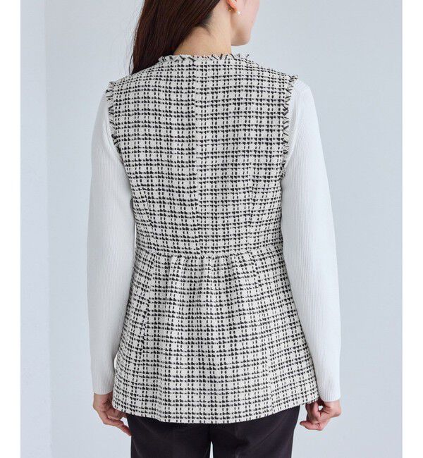 Rope&rsquo;Picnic「【WEB限定カラー】ツイード金ボタンジレベスト/セレモニー対応・リンクコーデ」|ベスト・ジレ|