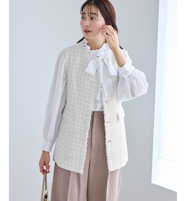 Rope&rsquo;Picnic「【WEB限定カラー】ツイード金ボタンジレベスト/セレモニー対応・リンクコーデ」|ベスト・ジレ|