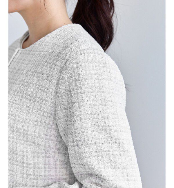 Rope&rsquo;Picnic「【WEB限定カラー】ツイードフレアジャケット/入卒式・セレモニー対応・リンクコーデ」|ノーカラージャケット|