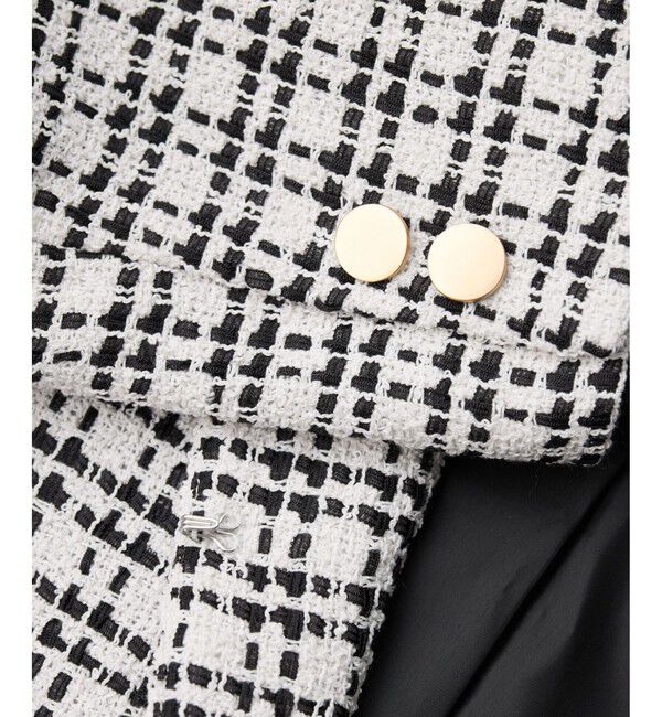 Rope&rsquo;Picnic「【WEB限定カラー】ツイードフレアジャケット/入卒式・セレモニー対応・リンクコーデ」|ノーカラージャケット|