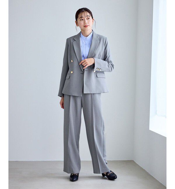 Rope&rsquo;Picnic「【WEB限定・丈長め】クリアツイルサイドベルトワイドパンツ/入卒式・セレモニー・セットアップ対応」|チノ|