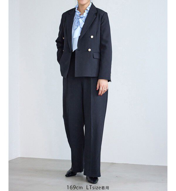 Rope&rsquo;Picnic「【WEB限定・丈長め】クリアツイルサイドベルトワイドパンツ/入卒式・セレモニー・セットアップ対応」|チノ|