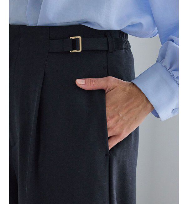 Rope&rsquo;Picnic「【WEB限定・丈長め】クリアツイルサイドベルトワイドパンツ/入卒式・セレモニー・セットアップ対応」|チノ|