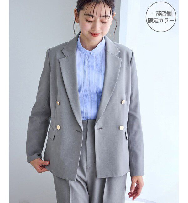 Rope&rsquo;Picnic「クリアツイル金ボタンジャケット/入卒式・セレモニー・セットアップ対応」|テーラードジャケット|グレー(07)