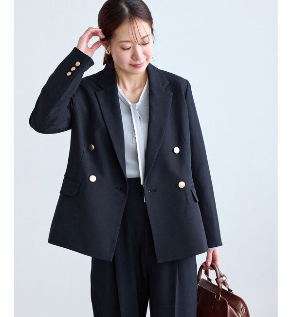 Rope&rsquo;Picnic「【低身長・小柄さんサイズ】クリアツイル金ボタンジャケット/入卒式・セレモニー・セットアップ対応」|テーラードジャケット|