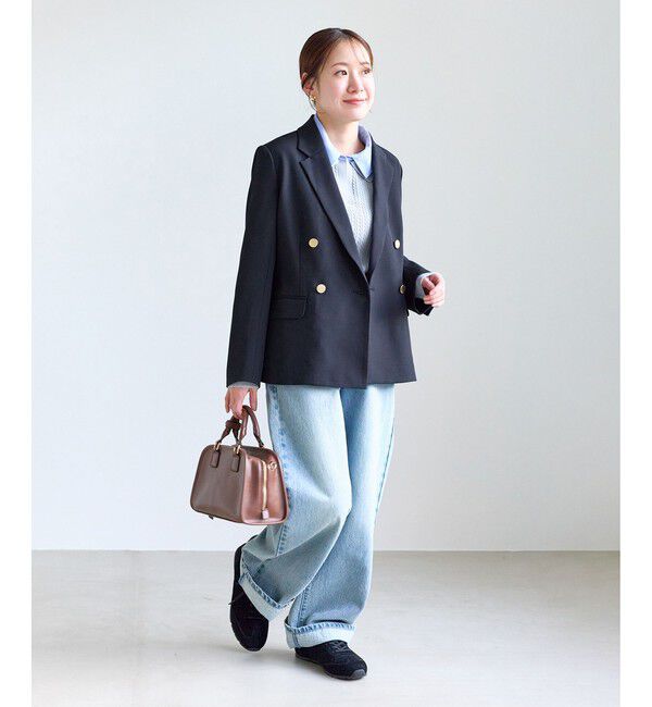 Rope&rsquo;Picnic「【低身長・小柄さんサイズ】クリアツイル金ボタンジャケット/入卒式・セレモニー・セットアップ対応」|テーラードジャケット|