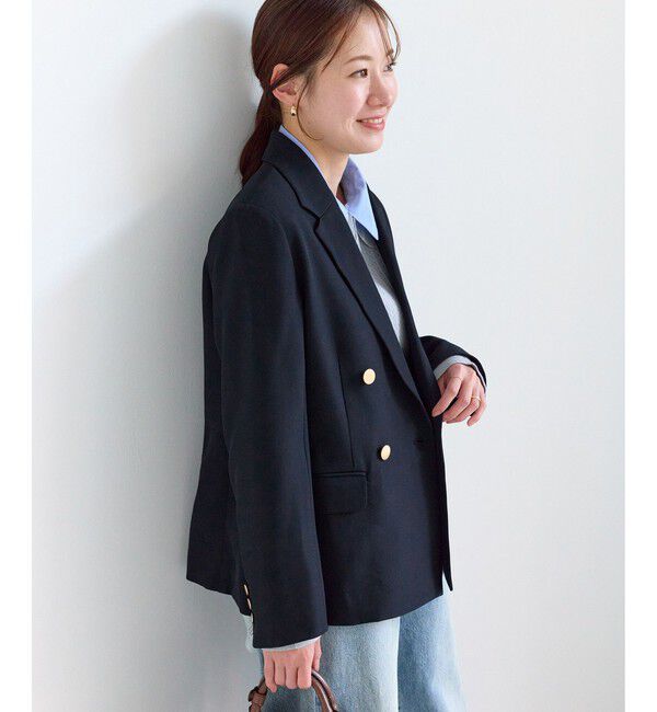 Rope&rsquo;Picnic「【低身長・小柄さんサイズ】クリアツイル金ボタンジャケット/入卒式・セレモニー・セットアップ対応」|テーラードジャケット|
