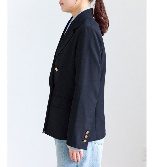 Rope&rsquo;Picnic「【低身長・小柄さんサイズ】クリアツイル金ボタンジャケット/入卒式・セレモニー・セットアップ対応」|テーラードジャケット|