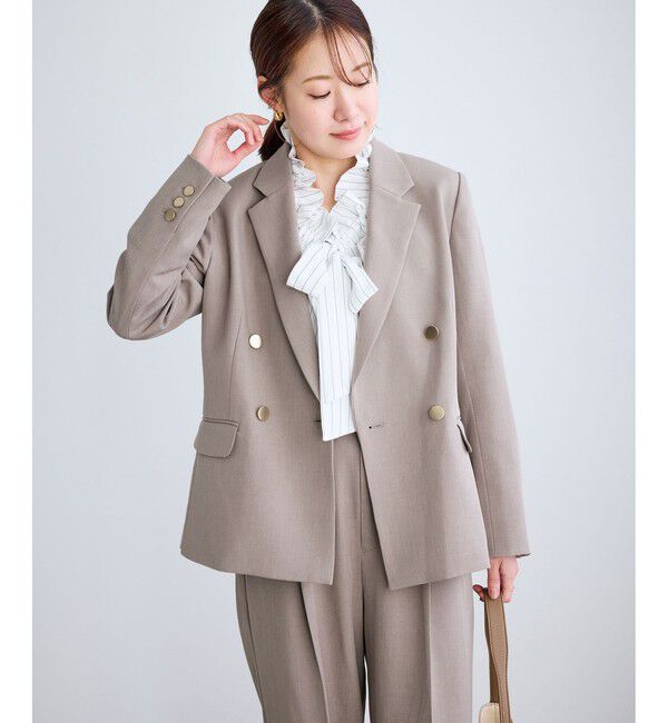 Rope&rsquo;Picnic「【低身長・小柄さんサイズ】クリアツイル金ボタンジャケット/入卒式・セレモニー・セットアップ対応」|テーラードジャケット|