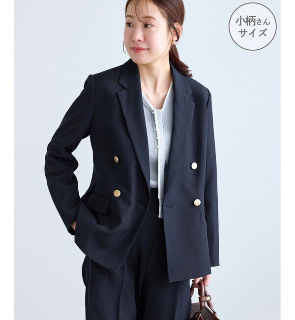 Rope&rsquo;Picnic「【低身長・小柄さんサイズ】クリアツイル金ボタンジャケット/入卒式・セレモニー・セットアップ対応」|テーラードジャケット|ネイビー(40)