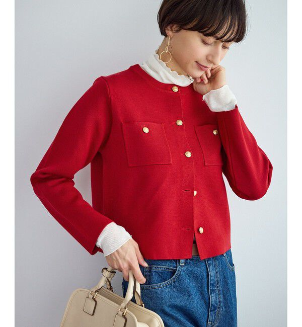 Rope&rsquo;Picnic「ミラノリブ金ボタンニットカーディガン」|カーディガン|