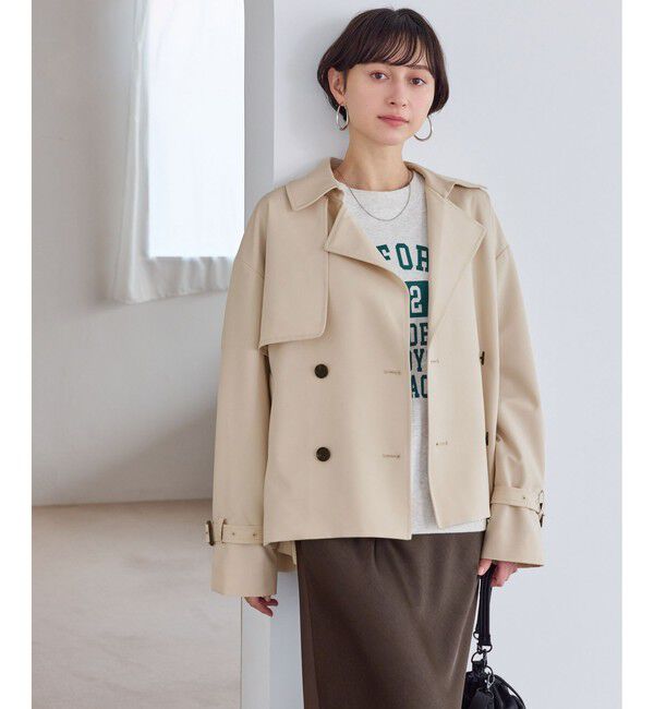 Rope&rsquo;Picnic「ショート丈トレンチコート/撥水・花粉ガード」|トレンチコート|