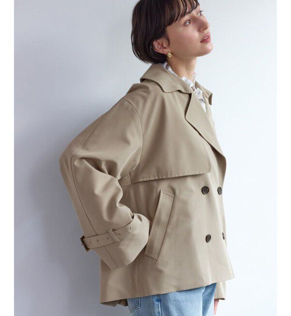 Rope&rsquo;Picnic「ショート丈トレンチコート/撥水・花粉ガード」|トレンチコート|カーキー(36)