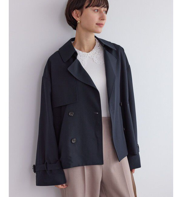 Rope&rsquo;Picnic「ショート丈トレンチコート/撥水・花粉ガード」|トレンチコート|