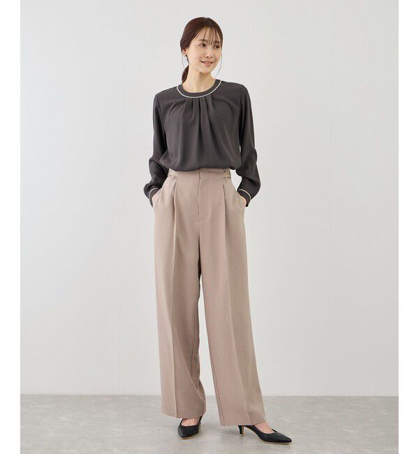 Rope&rsquo;Picnic「【WEB限定サイズ】配色アソートフロントタックブラウス」|シャツ・ブラウス|